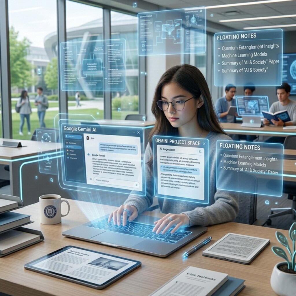 Google Gemini AI tool for students helping with studying, research and assignments