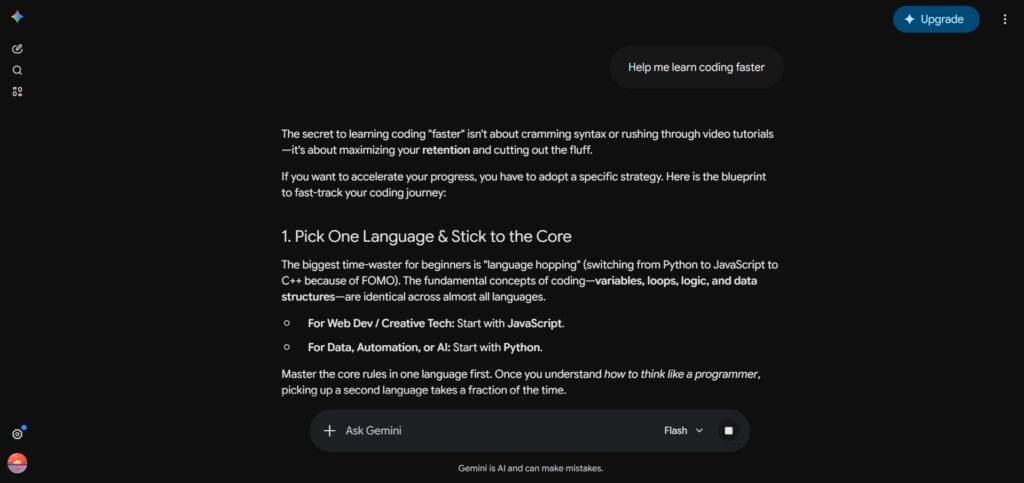 AI assistant interface for coding and productivity tasks