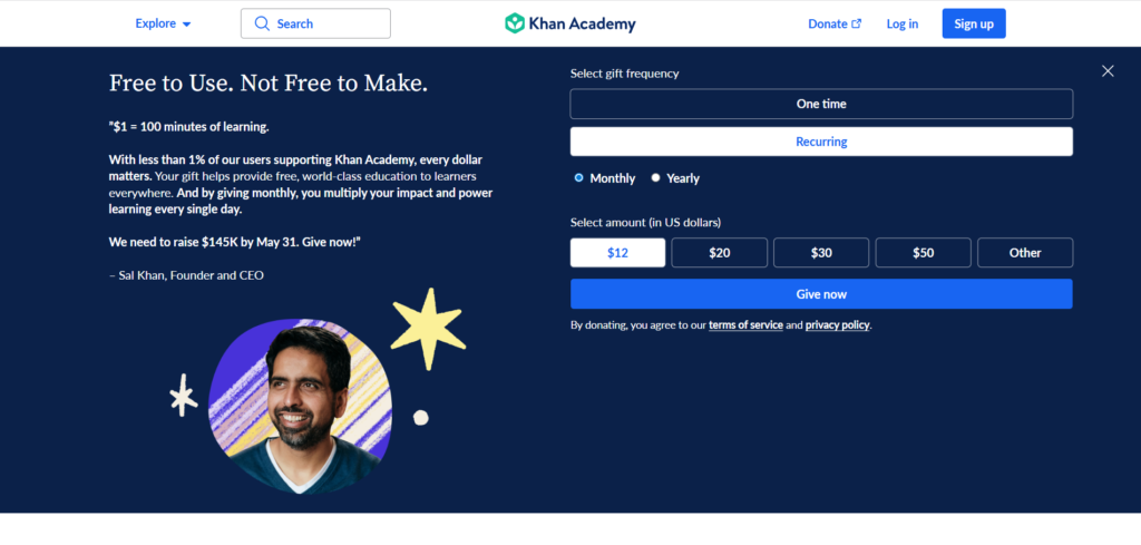 Khan Academy Khanmigo AI tutor interface supporting students with personalized learning and explanations